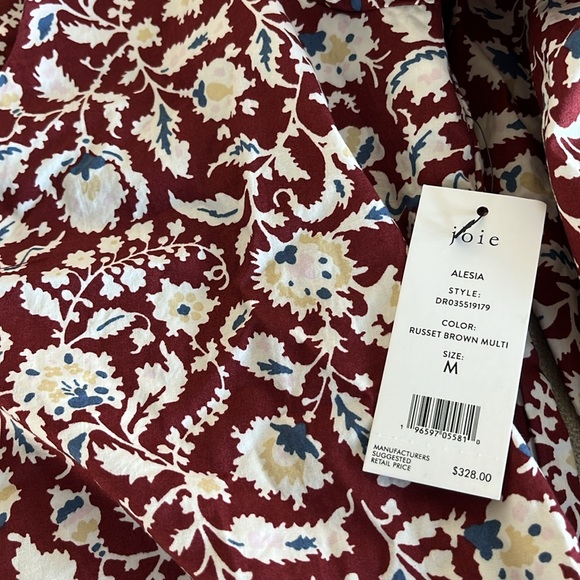 Joie Alesia Maxi Cotton Dress in Russet Brown/Multi Size M - Picture 7 of 7